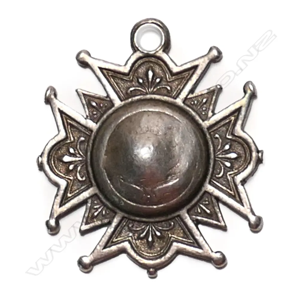 Anton Teutenberg Auckland Grammar School Cadet Corps. 1908 silver fob, Image 1++